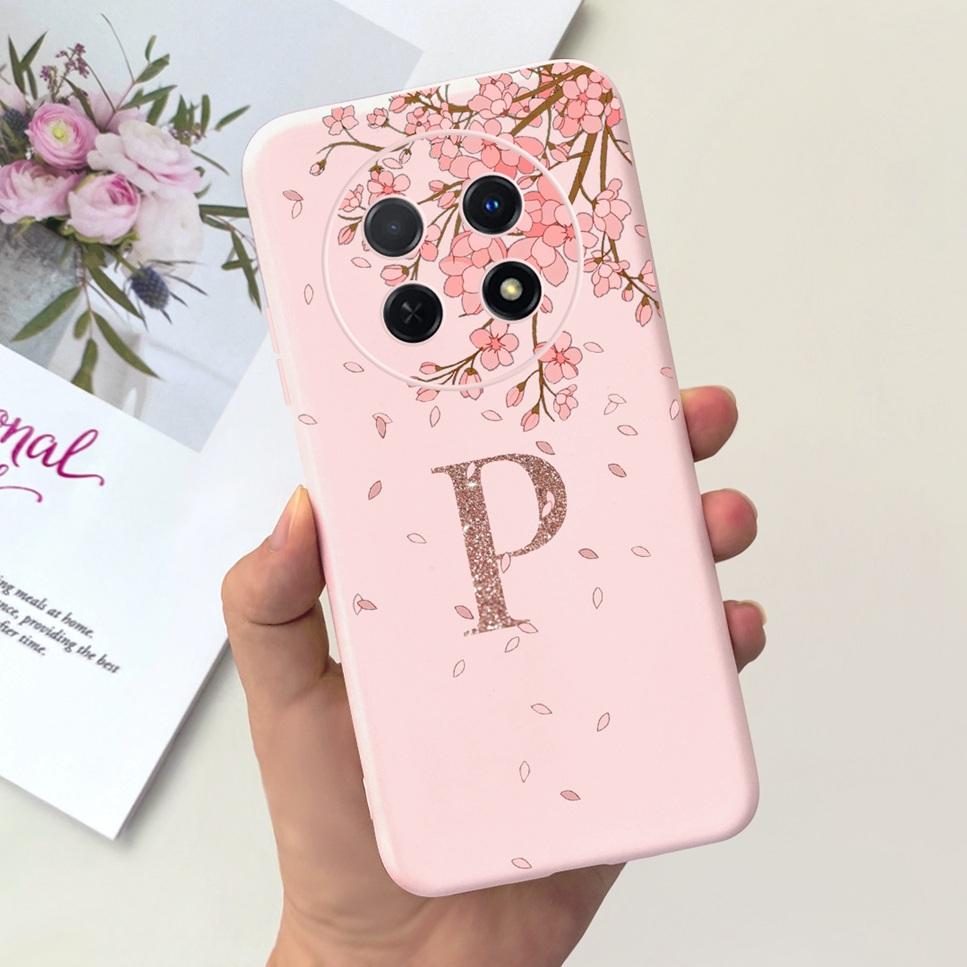 For Huawei nova Y91 4G Case Fashion Flower Letter Luxury Crown Soft Silicone Back Cover For Huawei nova Y 91 STG-LX1 Phone Cases