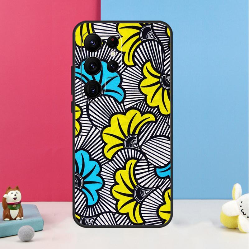 

African Wax Fabric Case For Samsung Galaxy S23 S24 Ultra S20 S21 FE Note 10 20 Ultra S8 S9 S10 S22 Plus Cover Galaxy S23