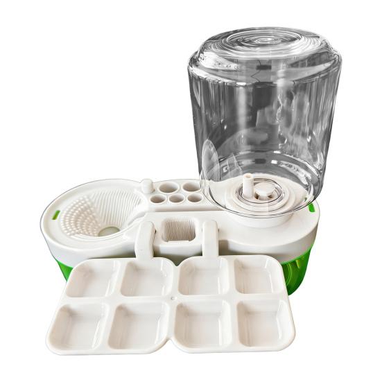 

Очиститель кистей портативный инструмент для чистки кистей с циркуляцией воды, мойка для кистей, станция для рисования с держателем для кистей и палитрой для начинающих белый