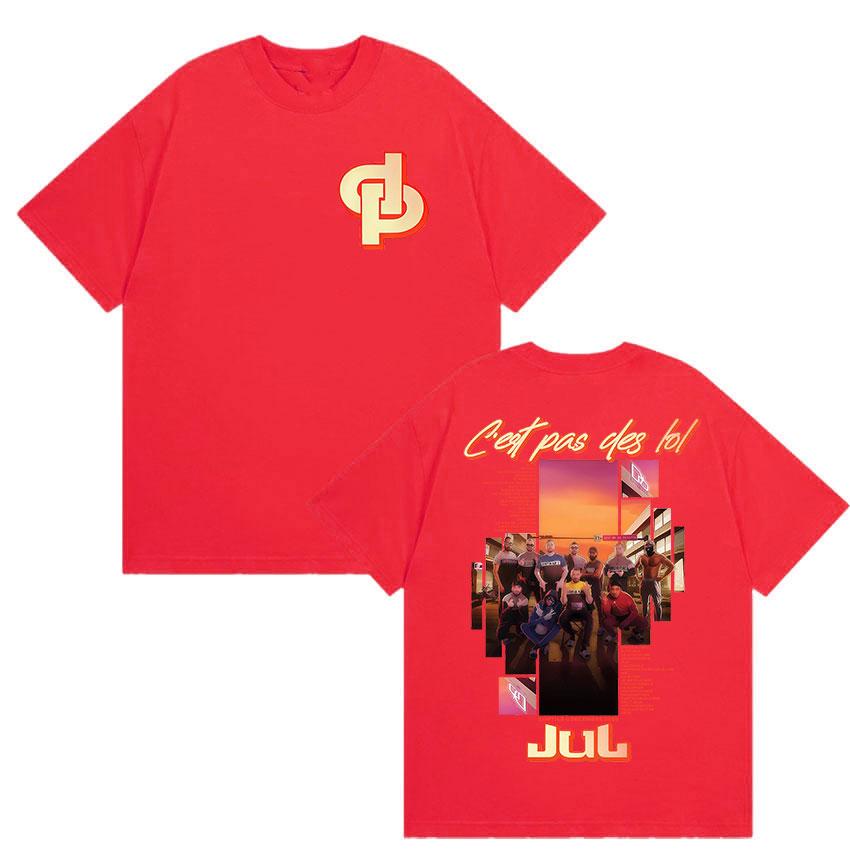 Rapper Jul C'est Pas Des LOL Tour 2026 Merch T Shirt Men Women Retro Harajuku High Quality T-shirt Hip Hop Oversized Cotton Tees