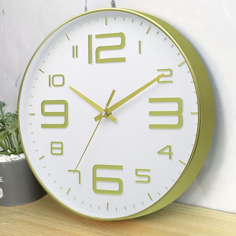 8 Inch Silent Wall Clock Round Three-dimensional Digital Modern Wall Clock Not Ticking Wall Clock Bedroom Living Room