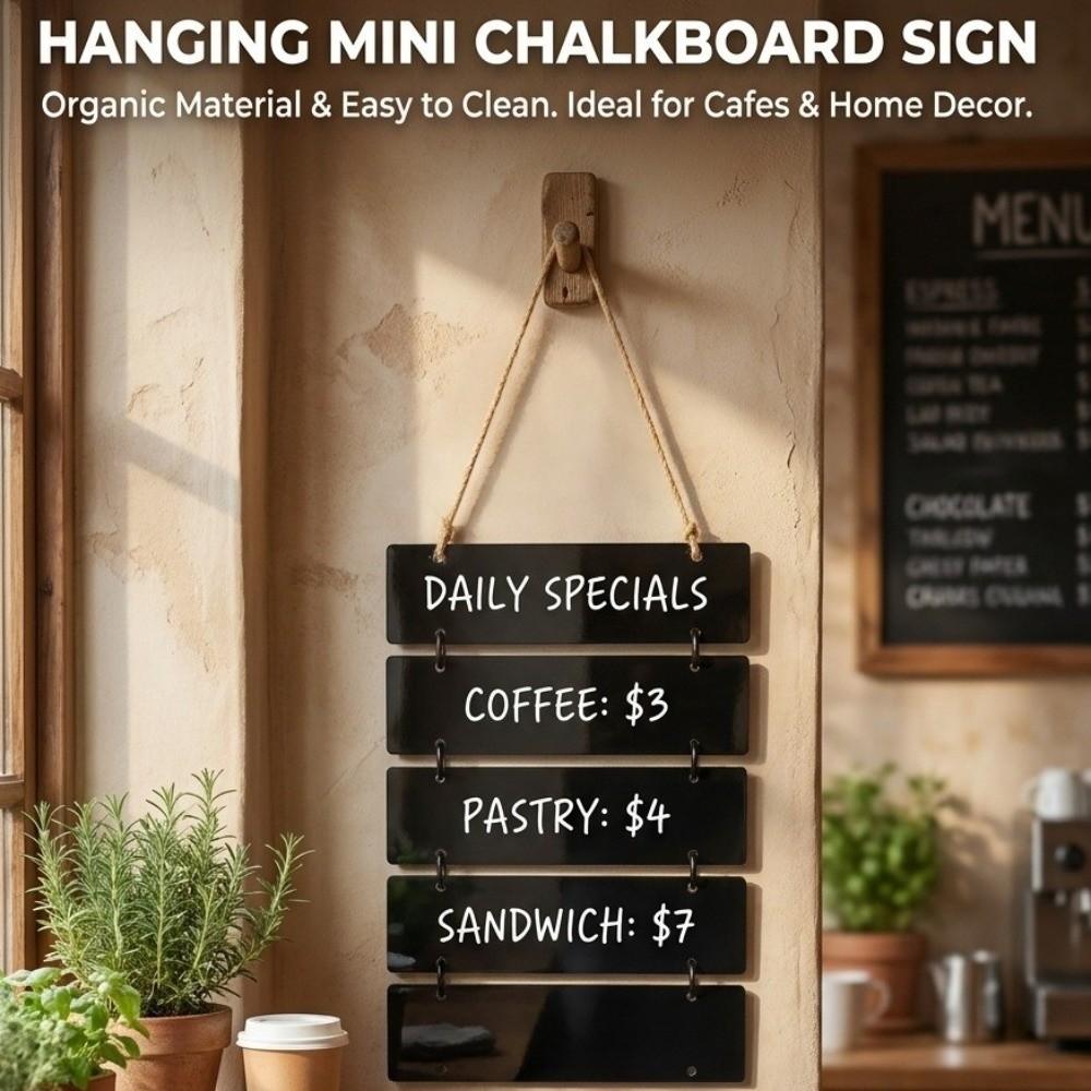 With Jute Rope Hanging Chalkboard Sign Erasable Hanging Blackboard  Cafe Restaurant Home Decor