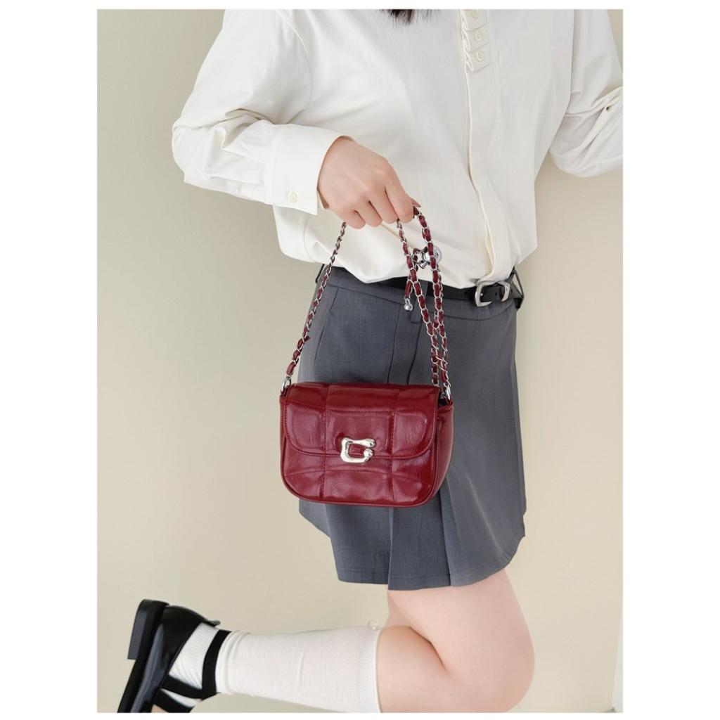 Xeie Thuk Crossbody Bag Women PU Chain Strap Flap Lock Daily