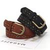 Women S Vintage Belt Hollow Flower Rivet Decorative Belt For Jeans Dress Dual Color