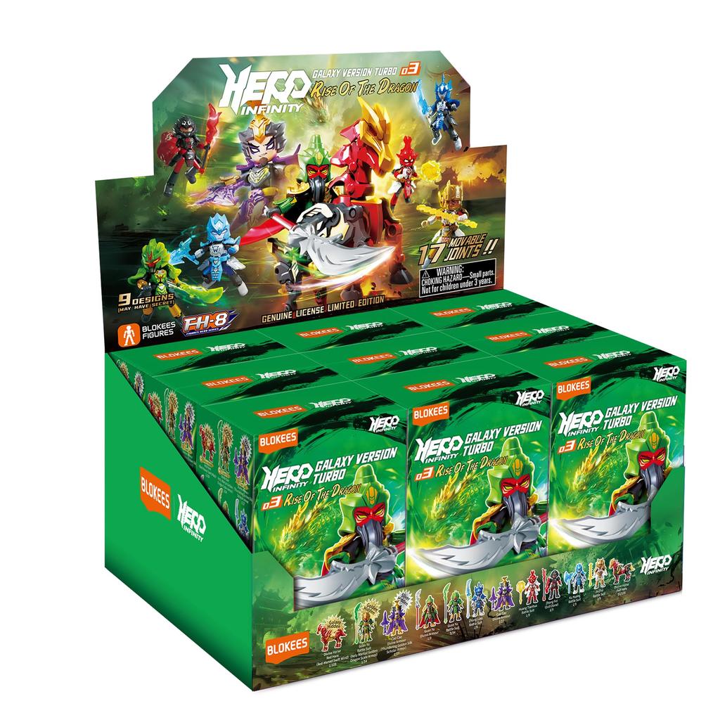 Blokees Figures Hero GTV03 [HERO INFINITY] 3rd Series: Rise of the Dragon - ABS Resin Trading Figures (Box of 9)