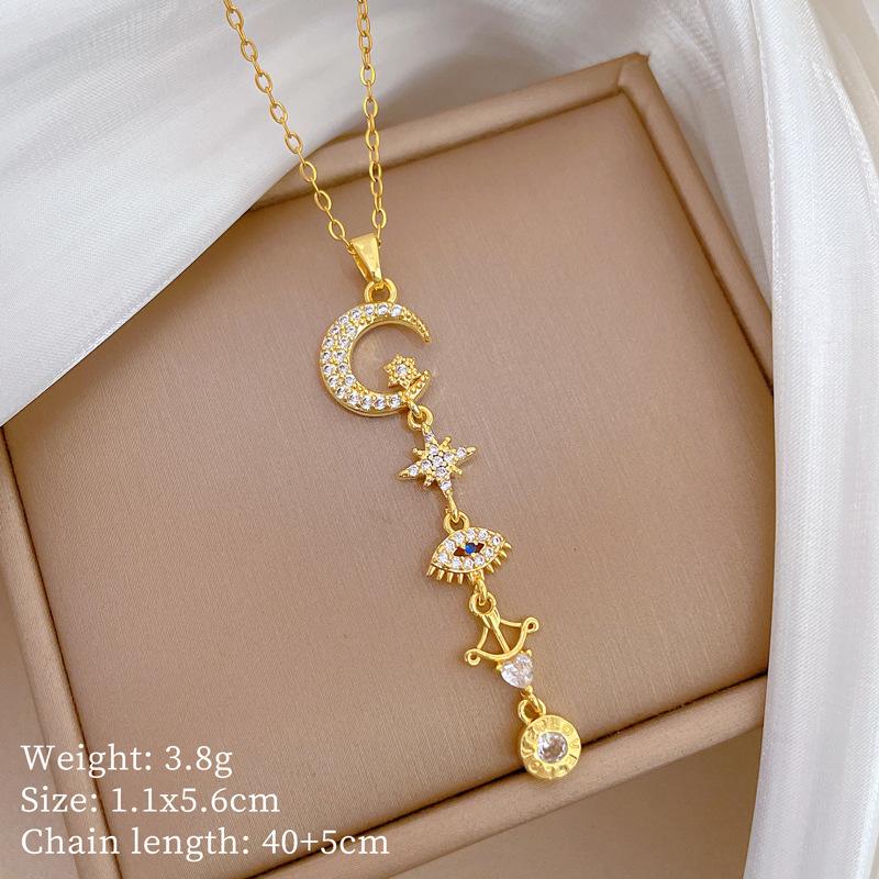 Guochao Slightly Inlaid Empty Love Accessories Live Broadcast Court Style Full Of Diamonds Inlaid With Luxury Necklaces