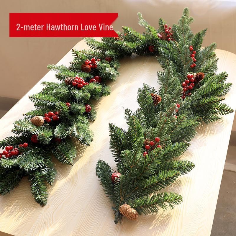 Christmas Encryption 2.7m Flocked Vine Door Hanging Decoration