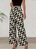 Geometric Print Wide-Leg Pants