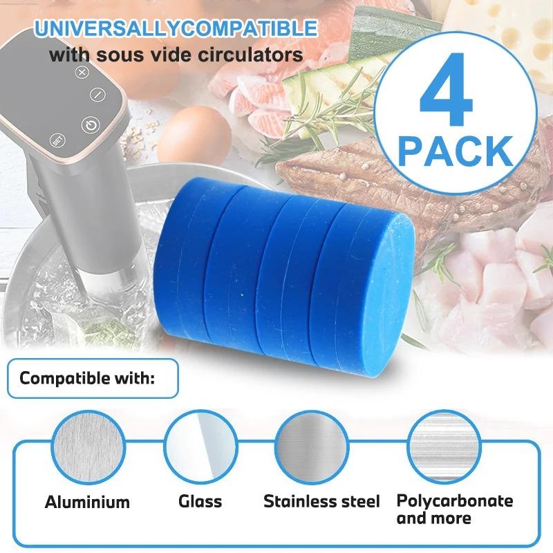 

4/10Pcs Sous Vide Magnets Weight Accessories to Stop Floating Bags Under cooking Food Grade Silicone to Keep Bags Submerged Tool 4PCS синій