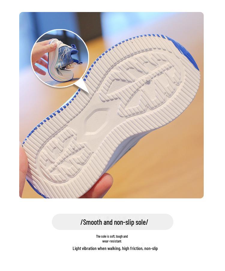 2026 Kids' Sports Shoes: Boys' Casual Button Sneakers & Girls' Soft Sole Running Mesh Shoes for Spring & Autumn