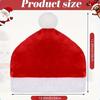 2pcs Christmas Car Seat Covers with Santa Hats - Red&White Holiday Decor, Memory Foam Headrest Protectors for Front & Back Seats