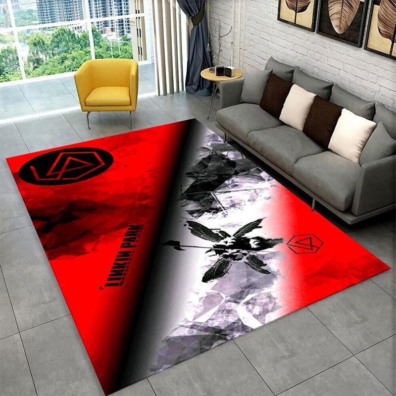 Retro L-Linkin Park Rock Band Carpet Rug for Playroom Bedroom Living Room Sofa Home Decor,kid Game Area Rug Non-slip Floor Mat