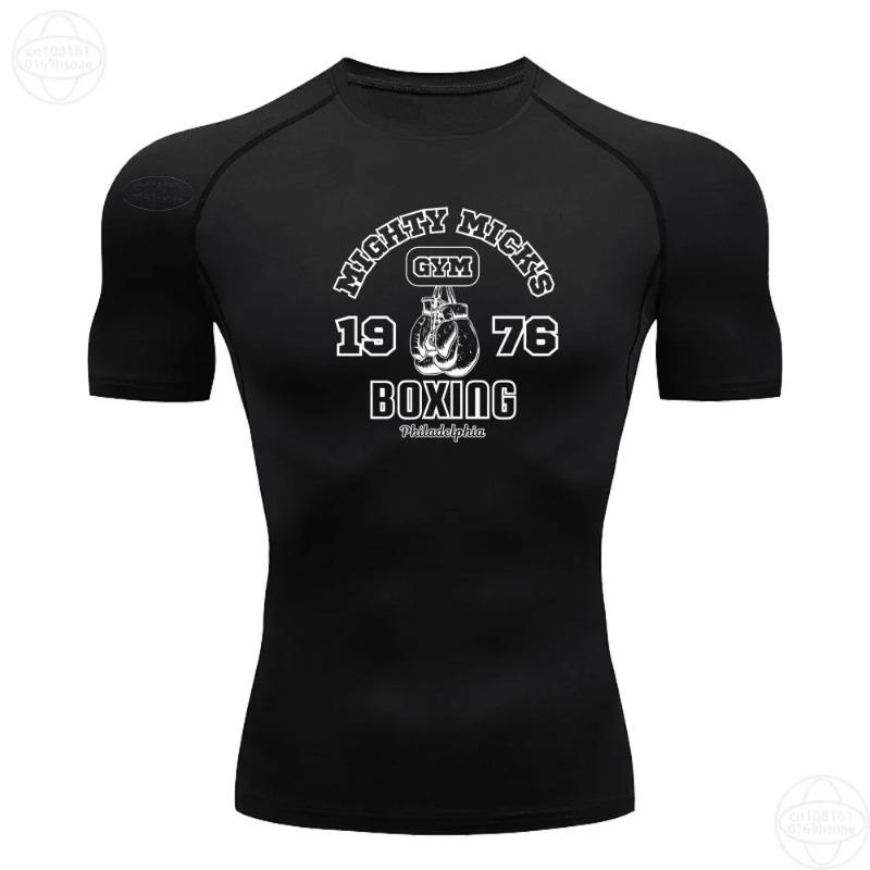 Tight Compression Shirt Men's Gym Fitness Jogging sweatshirt elastic Training Top Summer Breathable Sports Quick-drying Casual T-shirt