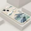 Oil painting under the moon train is suitable for iphone15promax Apple 17 mobile phone case 13 fine hole anti-drop 16 Japanese 11