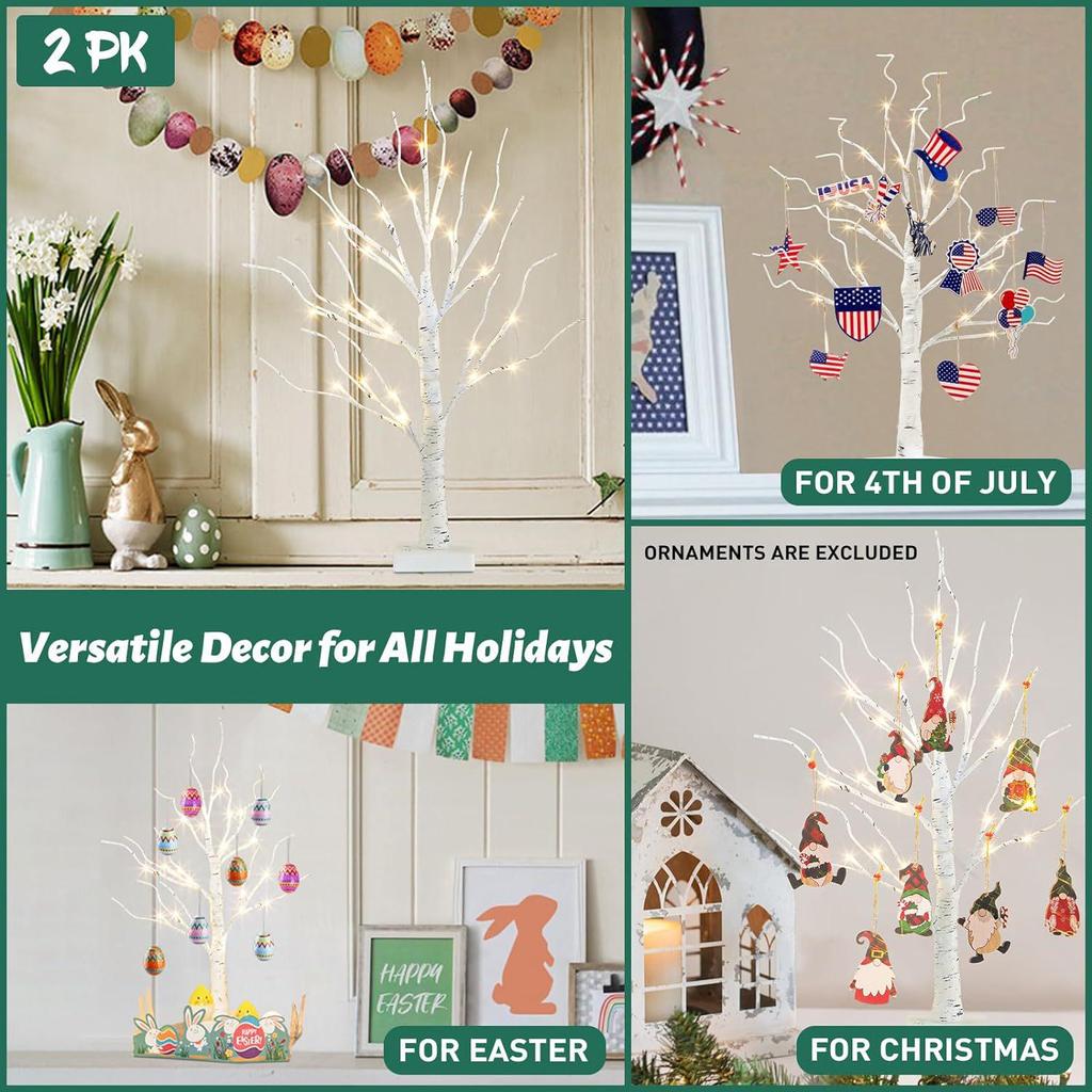 LED Birch Tree Holiday Interior Light - Christmas Atmosphere & Bedroom Decor