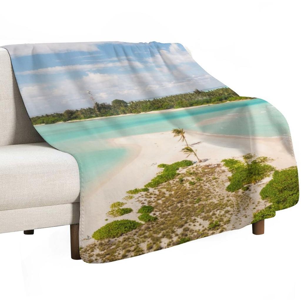 beach themed for home Throw Blanket Easy Care Comfortable Blanket for Couch