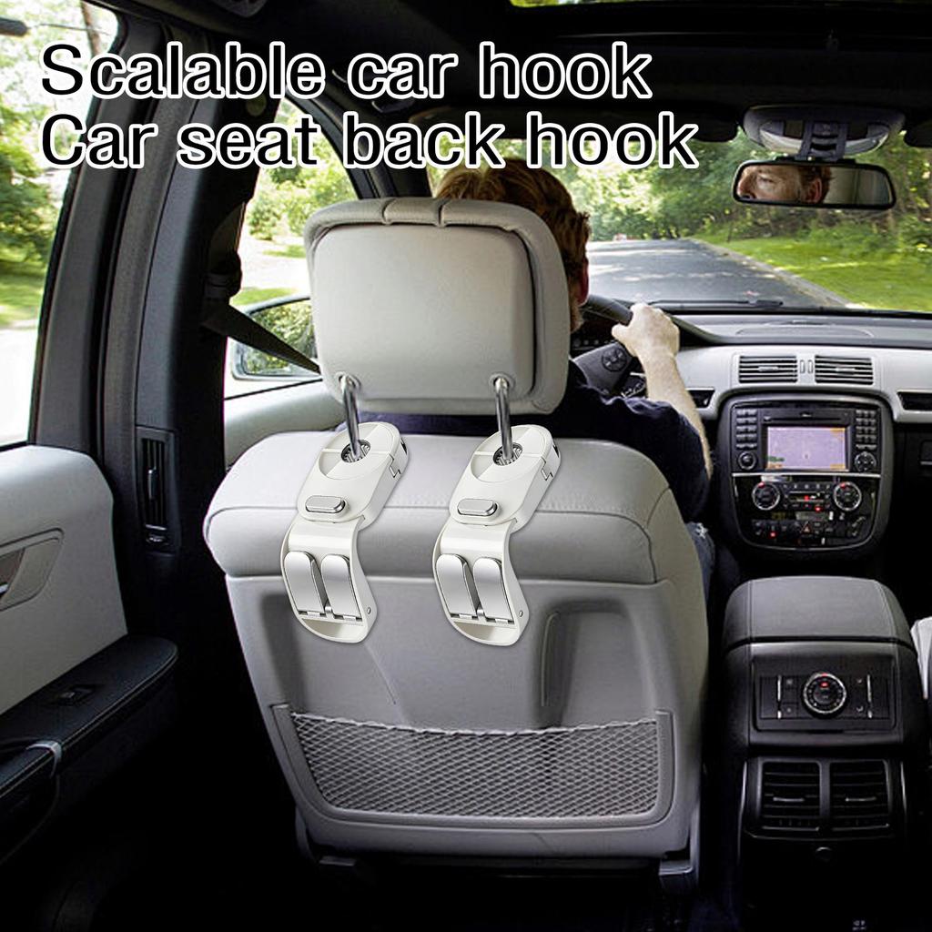 Retractable Car Seat Back Hooks, Small Hooks For Front And Rear Seats, Storage