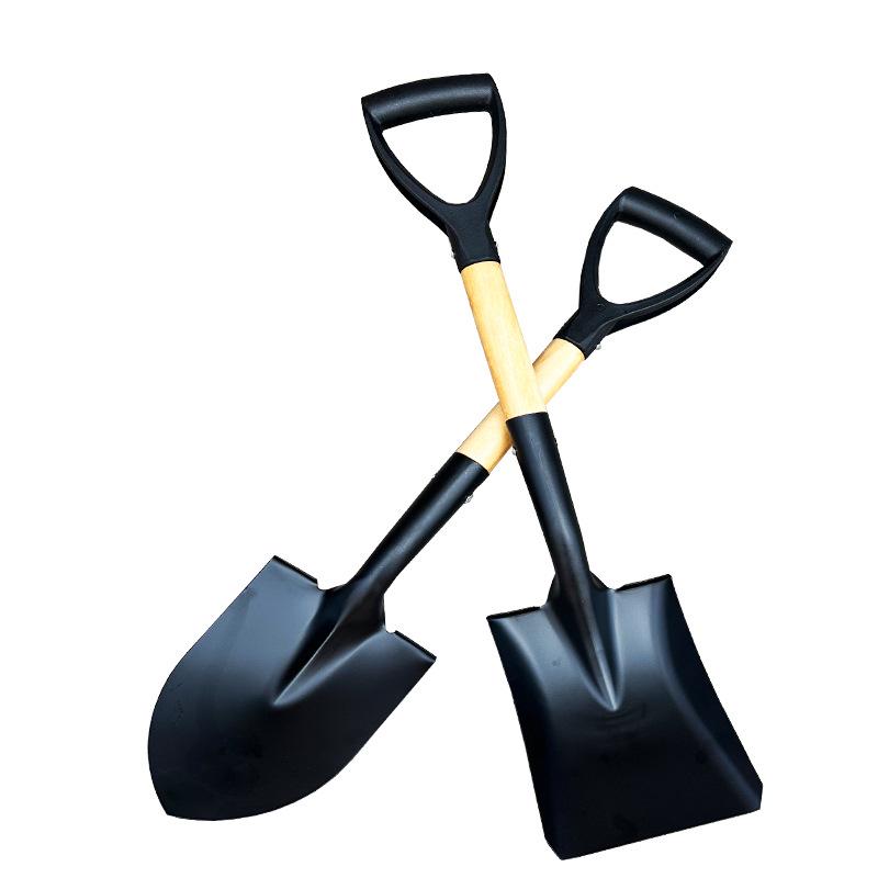 Wooden Handle Stainless Steel Gardening Shovel - Small, Pointed Shovel for Snow, Soil, Planting Trees & Flowers