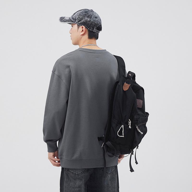 American Trendy Brand Seal Crew Neck Sweater Men'S Season Simple Loose Casual Pullover Long-Sleeved Top