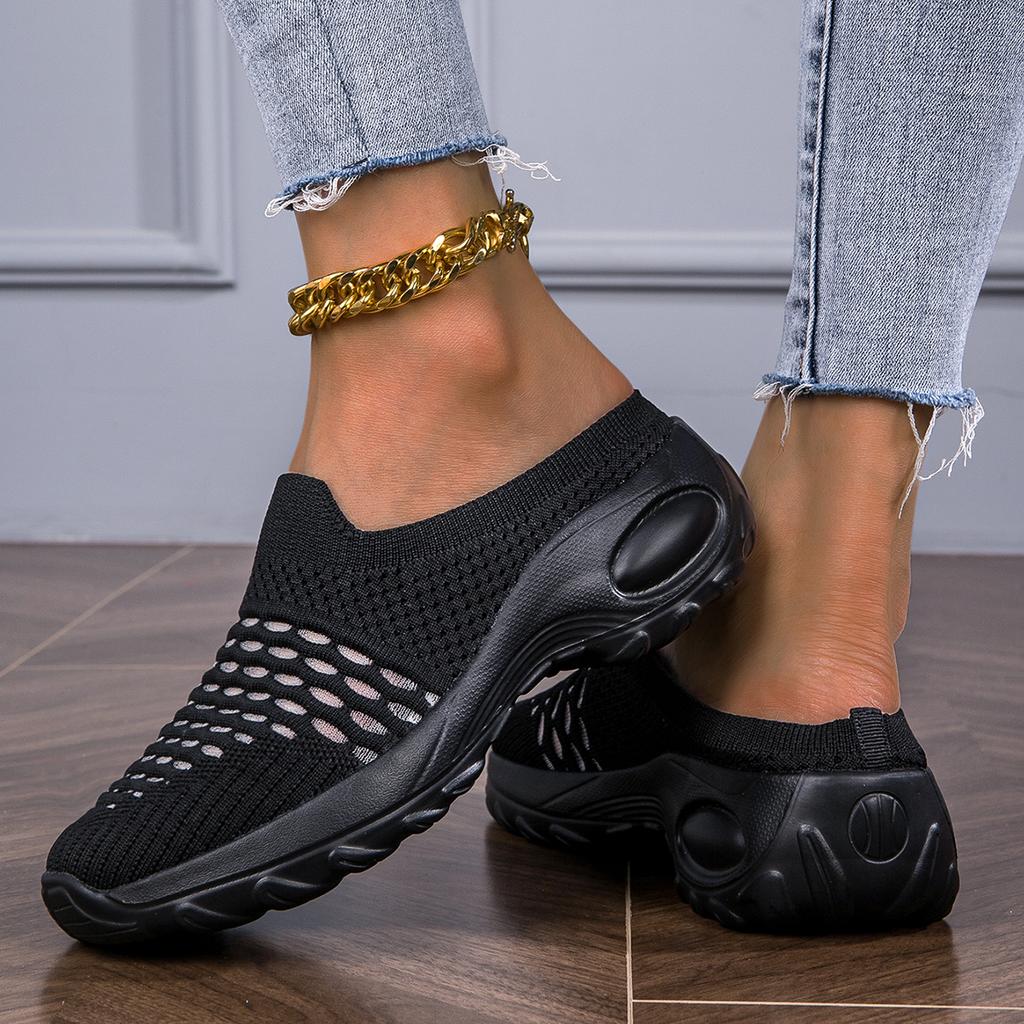 Damskie ortopedyczne chodaki siatkowe ze wsparciem łuku stopy, buty do chodzenia, oddychające kapcie outdoorowe dla kobiet