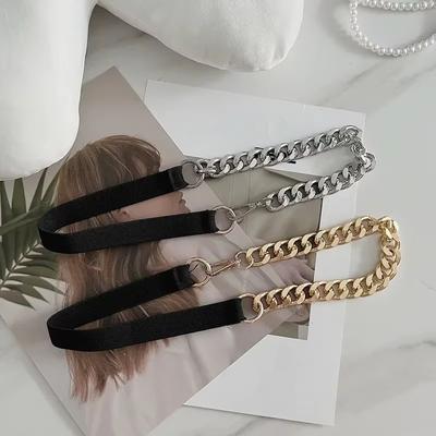 Módní stříbrné zlaté pasové řetízkové pásky pro ženy Vysoká kvalita Luxusní dámský pas Punk Kovový korzetový pás Dívčí šaty Nastavitelný