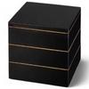 J-kitchens Lacquerware 3-Tiered Jubako Box, 6.5 Inches, Seven Lucky Bags, Black, 19cm, Resin, Made In Japan