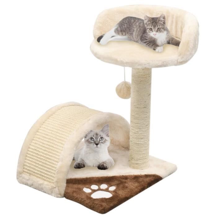 VidaXL Arbre à chat avec griffoir en sisal 40 cm Beige et Marron