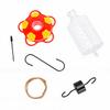 Outdoor Hanging Glass Bird Feeder Clear Glass Bottle Wild Bird Feeder for Courtyard Garden Balcony with 5 Feeding Ports