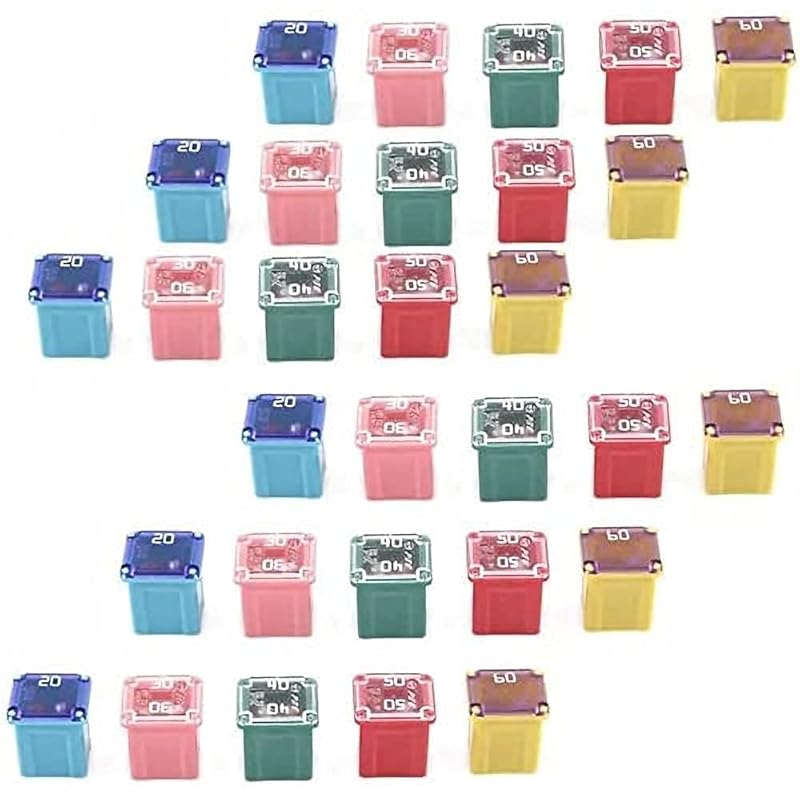 30 Pc Automotive Combination Low And Tall/STD Profile Box Shaped Assortment Fuse Kit For Ford, Chevy/GM, Nissan, And Toyota Pickup Trucks, Cars And