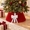 Christmas Tree Skirt Flannel Base Cover Round Wrap with Velvet Bow Decor Ornaments Stand Cover for Holiday Home Decoration Xmas