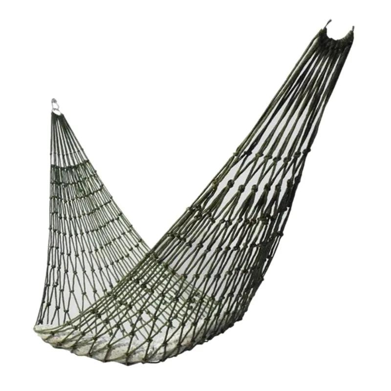 

For Simple Single Nylon Net Hammock Swing Hanging Sleeping Bed Chair Lightweight Premium Quality Hammock For Travel Camping Gard армія зелений колір