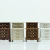 1/12 Dollhouse Miniature European Chest Of Drawers Bedroom Bedside Table Storage High And Low Cabinet Model DIY Life Scene Decoration