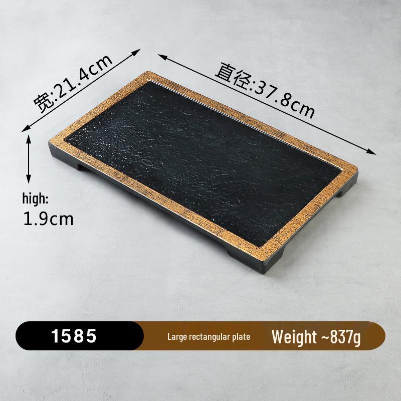 Melamine Imitation Porcelain Hot Pot & BBQ Plate with Handle