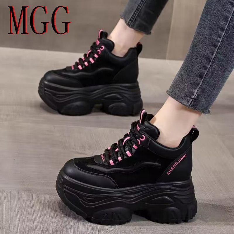 

Dad s Shoes with Thick Soles, New Style with Increased Height Inside, Versatile Retro Waterproof Sports Shoes for Women 37 чёрный
