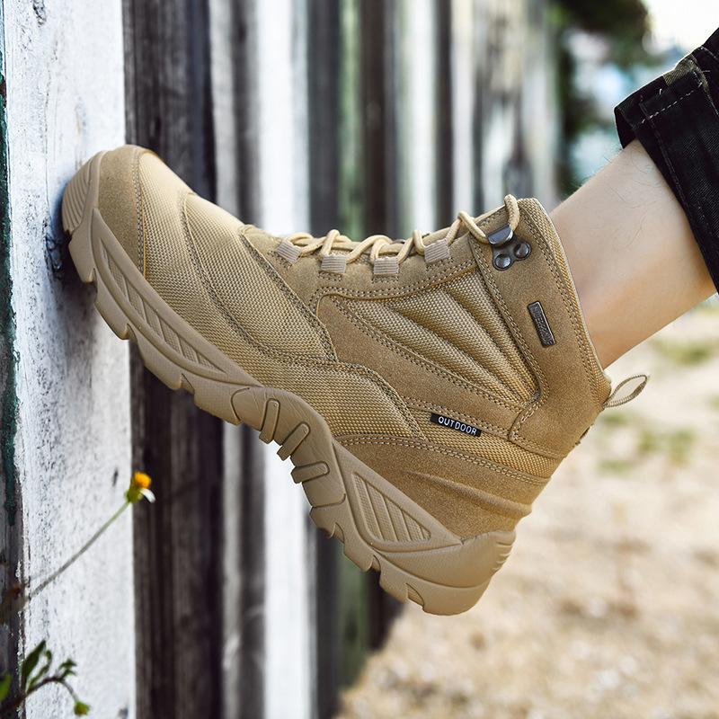 

2024 new hiking shoes outdoor wear-resistant wear-resistant lace-up sports military tactical boots men s shoes large size hiking 47 пісочний