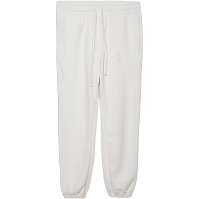 New Era MLB Academy Mascot Series New York Yankees Cuffed Logo Letter Comfortable Simple Casual Knit Sweatpants Unisex Bottoms Ivory 13488888