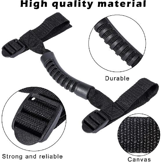 4 X Roll Bar Grab Handles Grip Handle For Jeep Wrangler YJ TJ JK JKU JL JLU Sports Sahara Freedom Rubicon X & Unlimited 1955-2024 2025 (Black)
