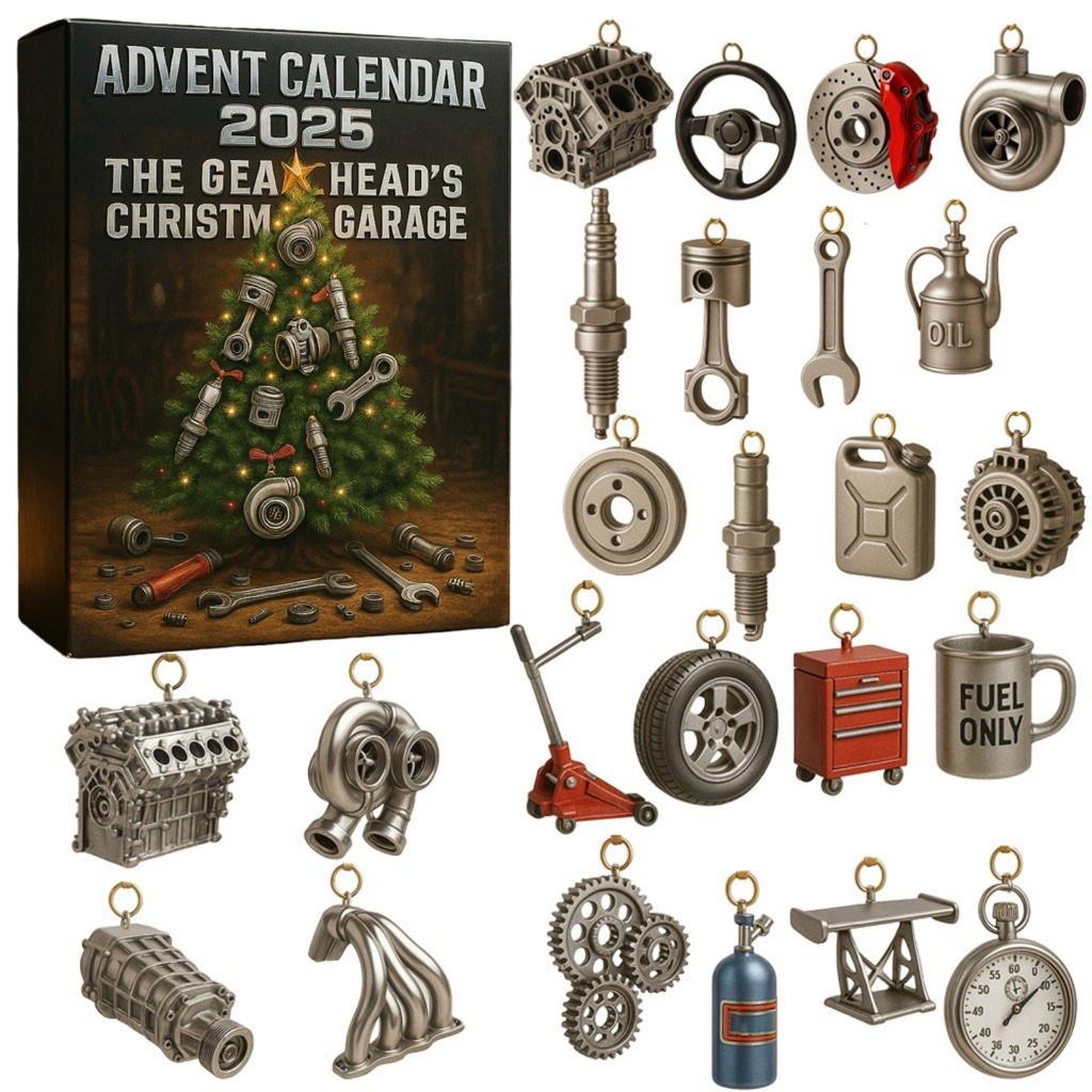 Advent Calendar: Christmas Garage For Car Fans, 24 Day Car Parts And Tools, And Holiday Gifts For Car Lovers