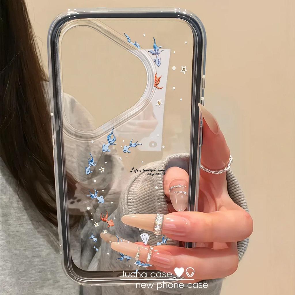 Applicable to Huawei pura70pro new mobile phone case transparent advanced sense 60art fashion anti-drop good luck koi