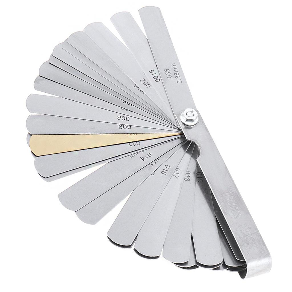 32-Piece Guitar String Action Gauge Height Measurement Tool Stainless Steel Feeler Gauge Blade Feeler Gauge