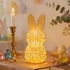 3D Printed Rabbit Lamp Hollow Bunny Night Light for Kid's Room Bedroom Nursery Easter Party Table Decoration