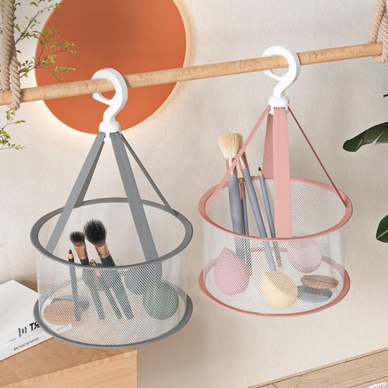 Mesh Drying Basket Hanging Breathable Organizer With 360-Degree Rotating Hook