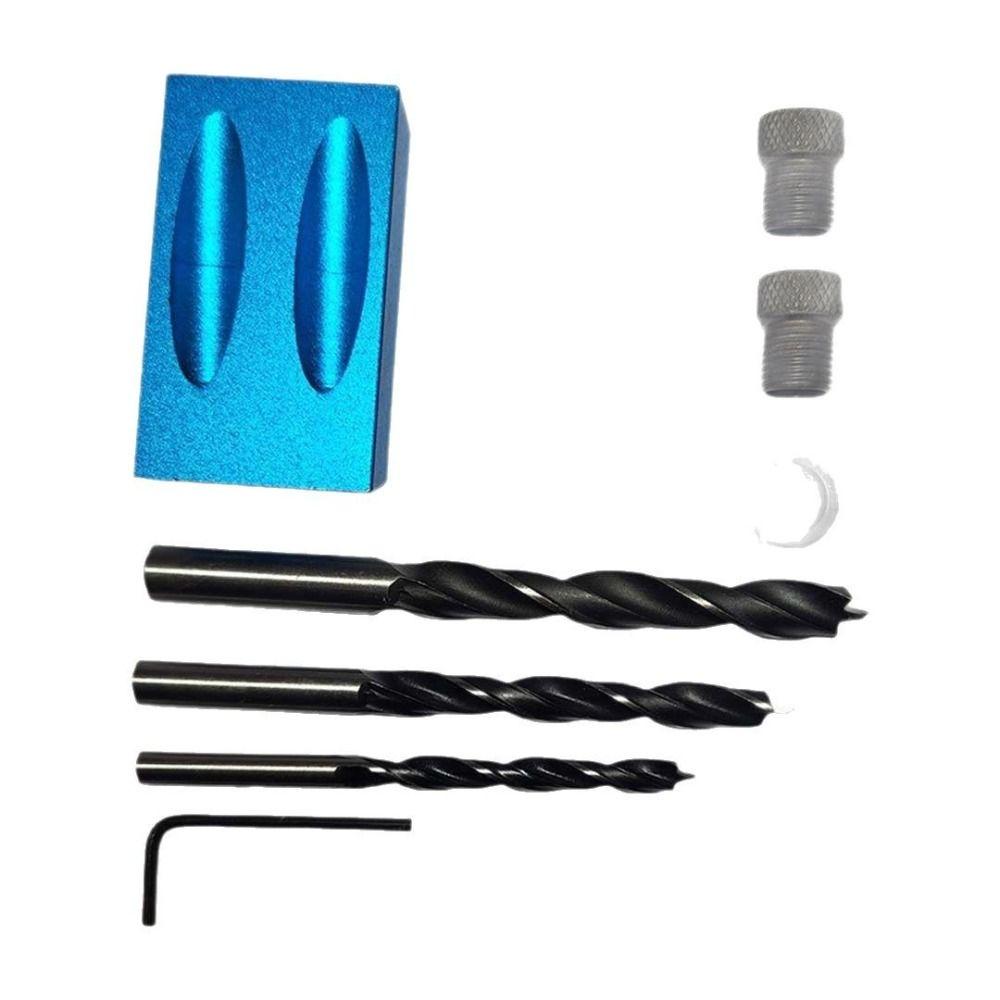 Precision Pocket Hole Jig Kit Adjustable Aluminum Alloy Oblique Hole Locator Oblique Hole Frosted Angle Drill Guide
