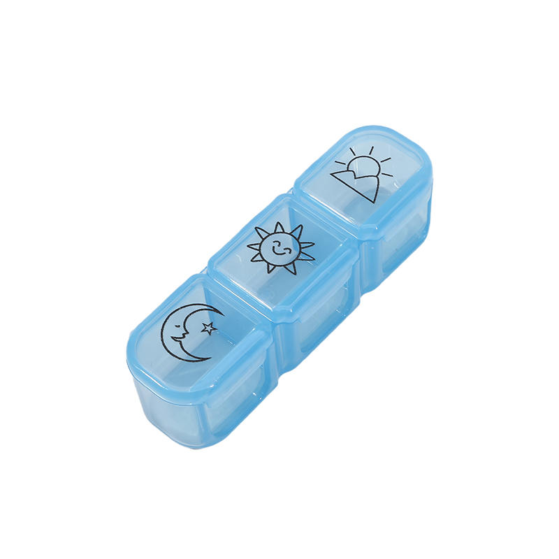 Mini Organizer Case 3 Grids Travel Medicine Box Simple Small Tablet Pill Storage Organizer Box Holder Container Dispenser Case