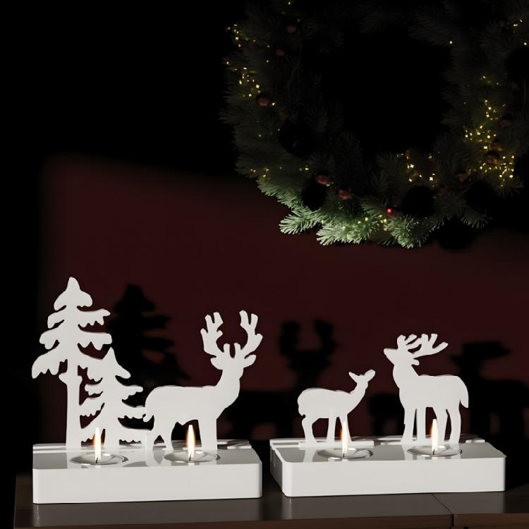 Professional Silicone Christmas Tree Standing Elk Mold Easy Demolding Design Candle Holder Mold for DIY Projects