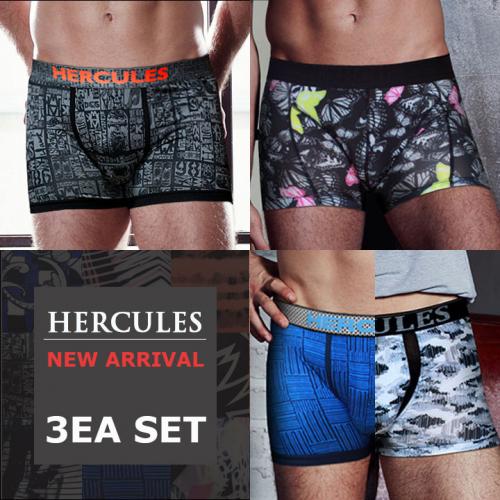 

[Hercules Нижнее белье] Удобные и стильные боксеры 3 шт. HB2DR306SET [Доставка из Кореи] 100% Оригинал HB2DR107M+HB2DR114M+HB2DR106M 95