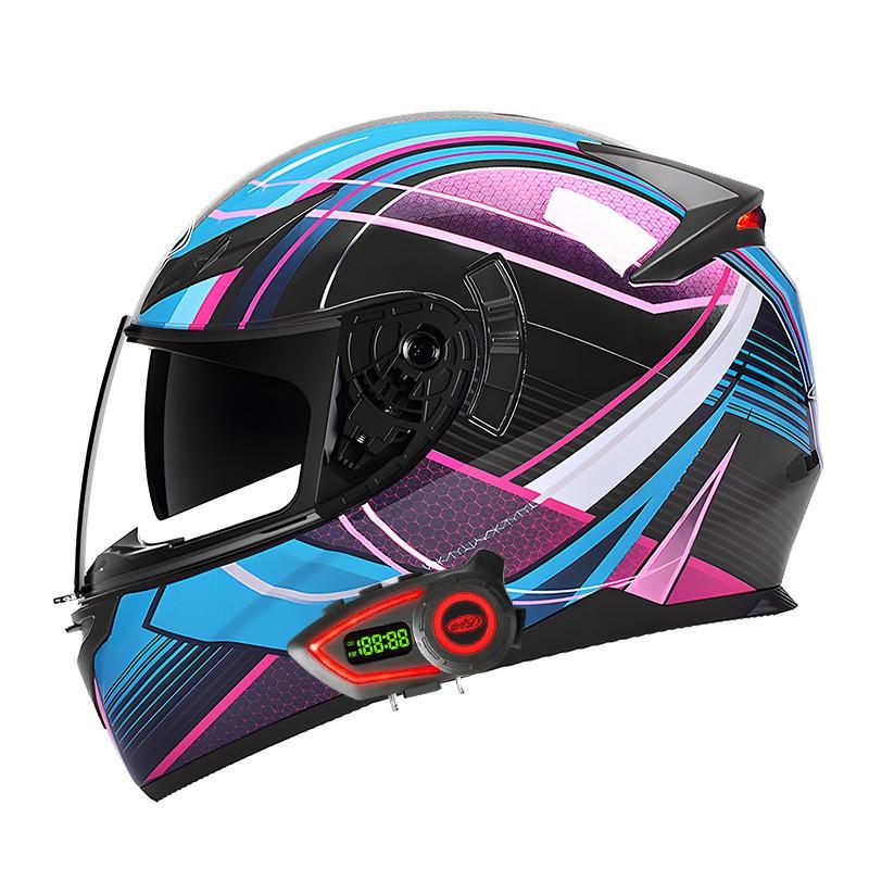 Bluetooth Gift Package Full Face Motorcycle Helmet Men 3C Certified LED Tail Light Electric Motorbike