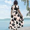 Women's Casual Loose Bohemian Floral Print Short Sleeve Dress