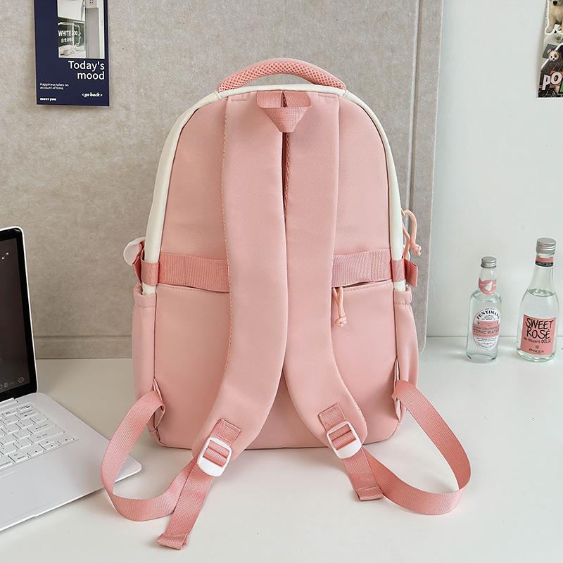 Schoolbag Japanese ins cute cat backpack pain bag transparent large-capacity schoolbag versatile casual shoulder bag