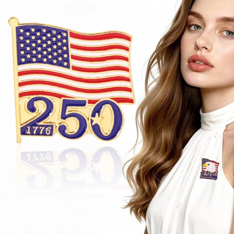 Independence Week Memorial Badge Creative Personality Flag Brooch Clothing Accessories